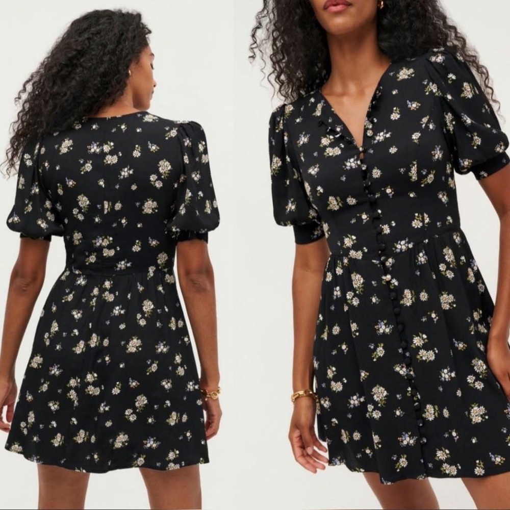 Reformation Laylin Puff Sleeve Daisy Mini Dress
